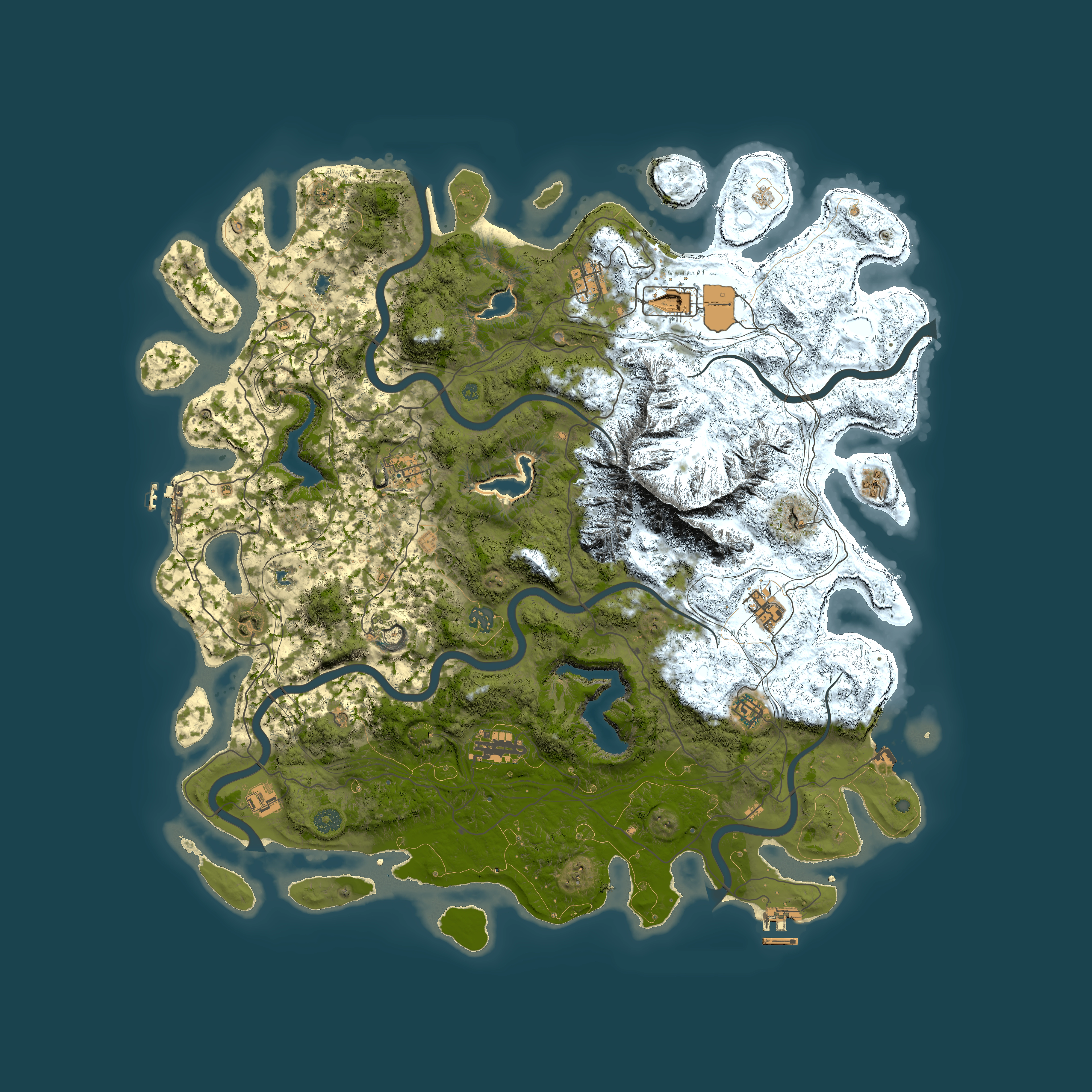 Full top-down render of Rust map seed 330609452, 5000x5000m