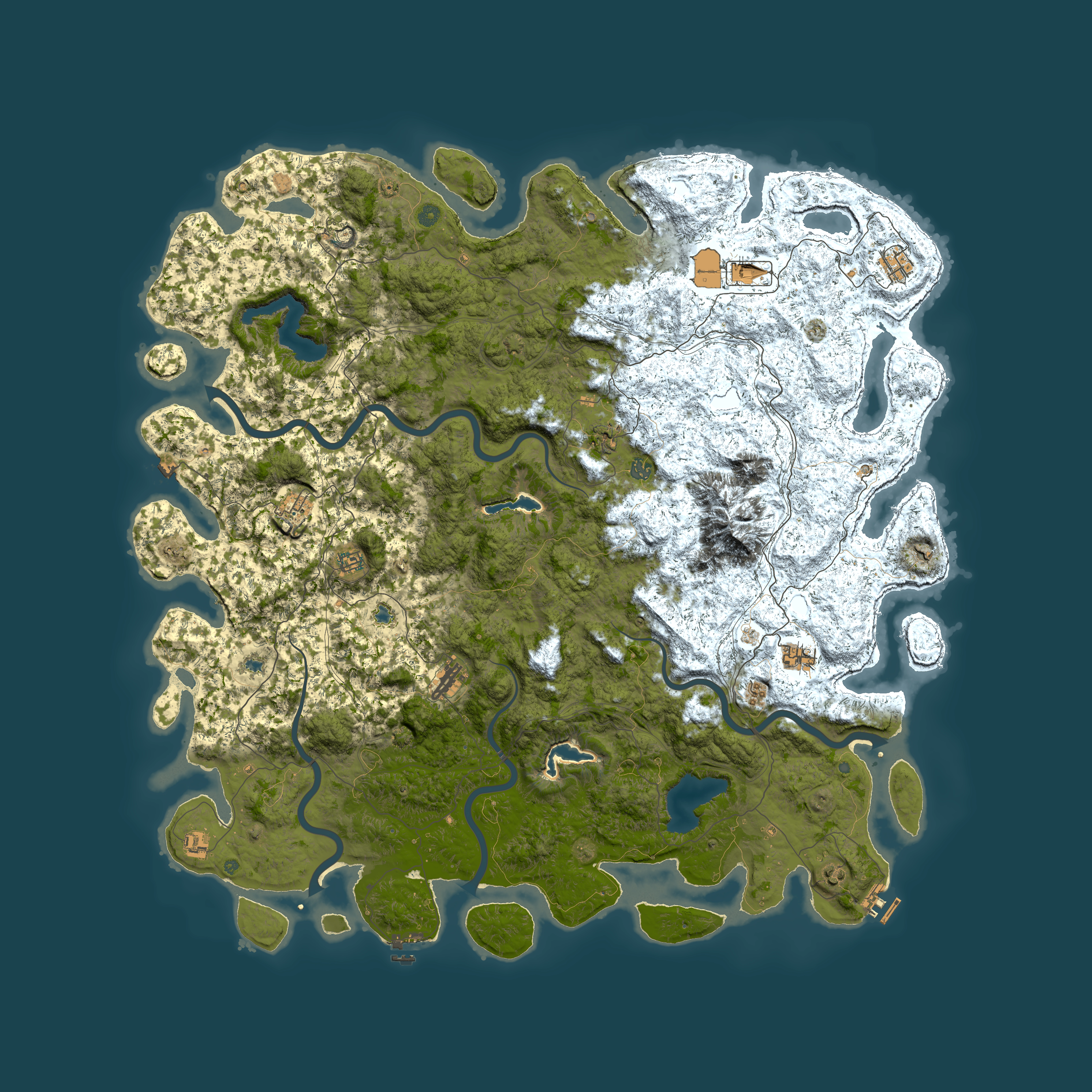 Full top-down render of Rust map seed 1614605305, 6000x6000m
