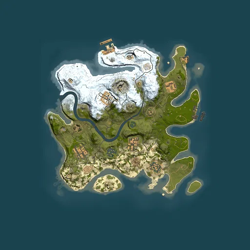 Rust map seed 2105933069, 3000x3000m top-down preview