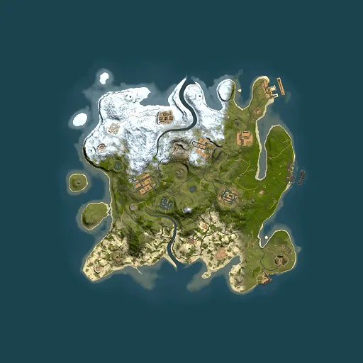 Rust map seed 107718752, 3000x3000m top-down preview