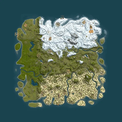 Rust map seed 119669090, 6000x6000m top-down preview
