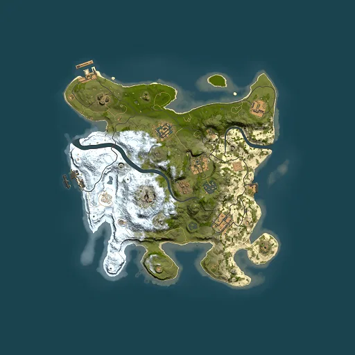 Rust map seed 91809341, 3000x3000m top-down preview