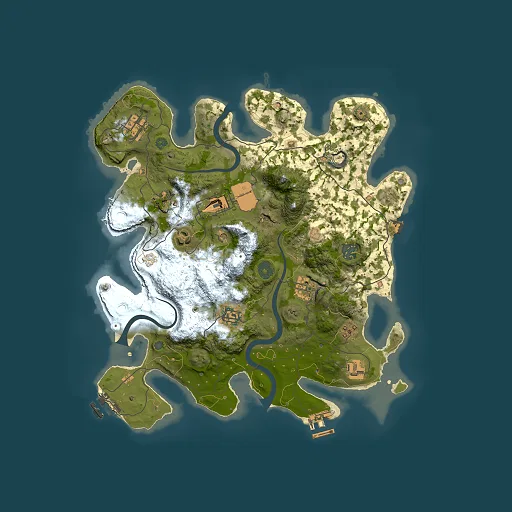 Rust map seed 1477829032, 3500x3500m top-down preview