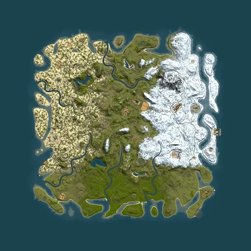 Rust map seed 460473210, 6000x6000m top-down preview