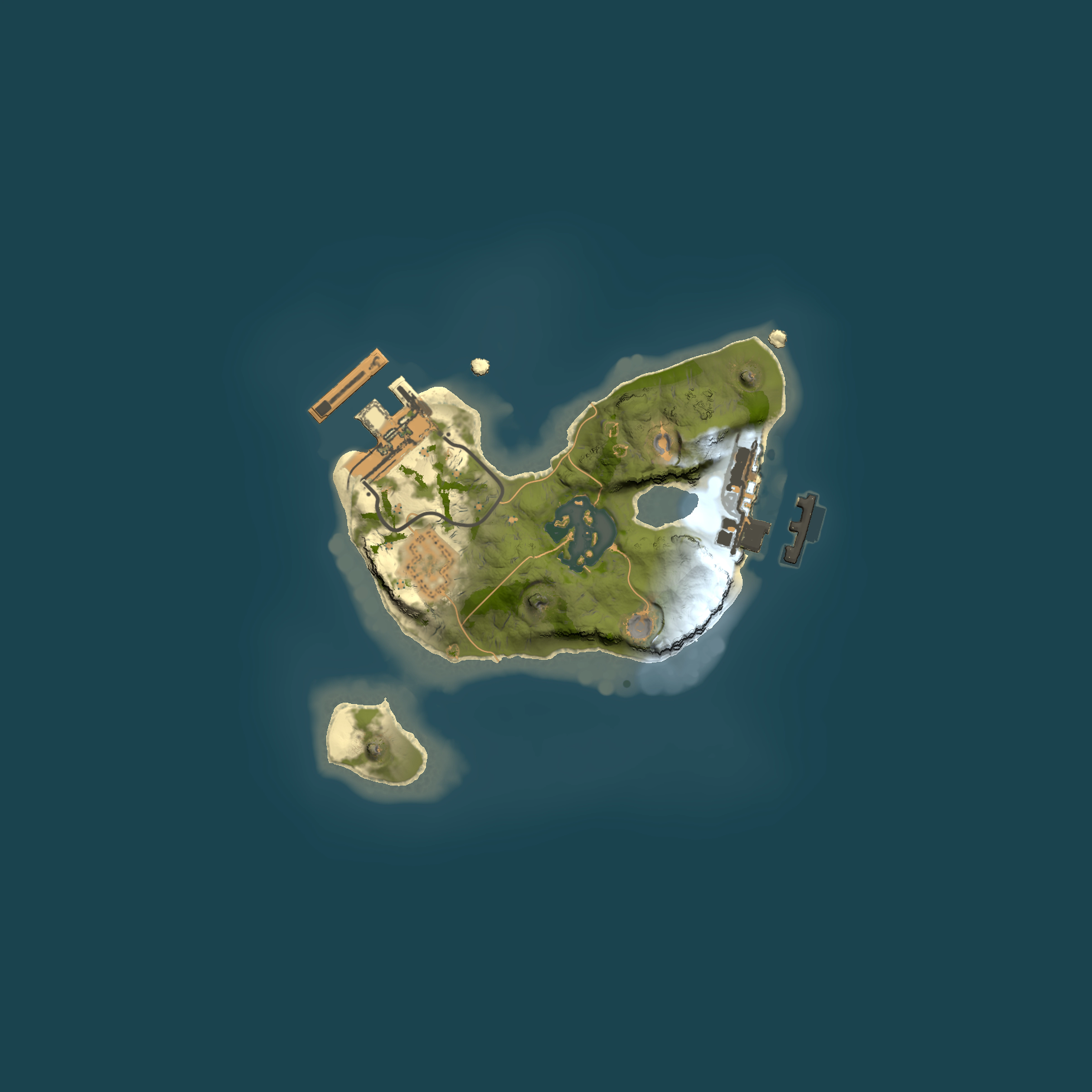 Full top-down render of Rust map seed 1585308928, 1500x1500m
