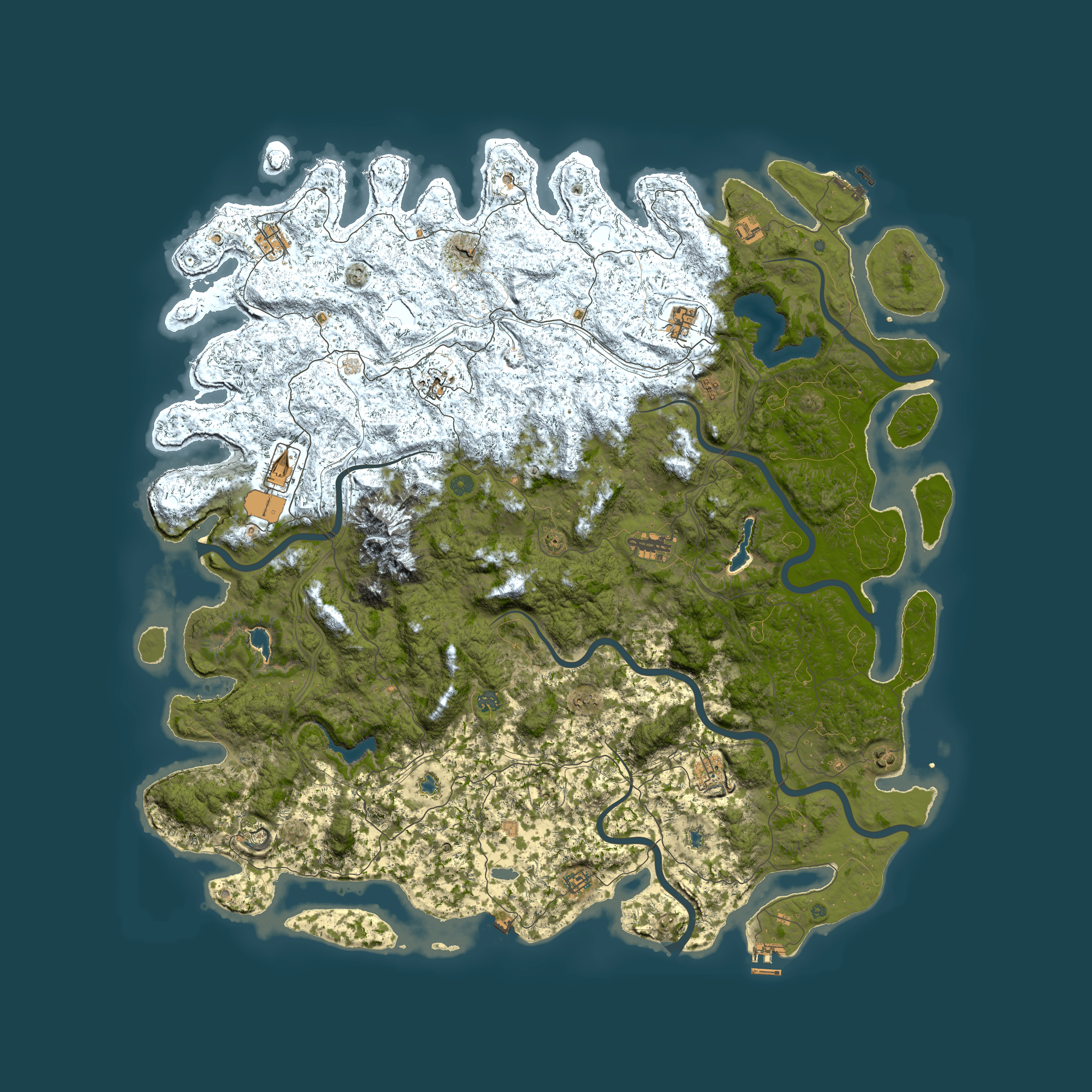 Full top-down render of Rust map seed 451449532, 6000x6000m