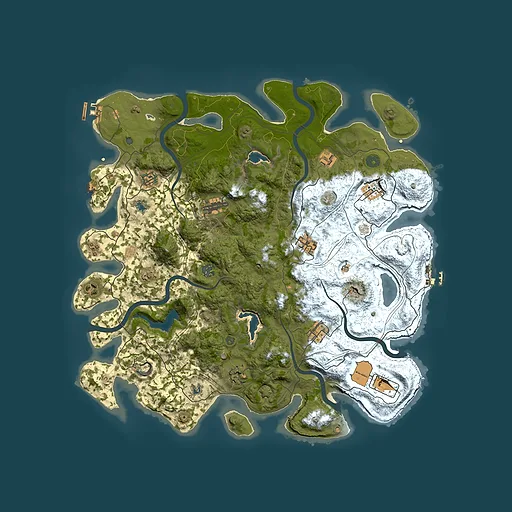 Rust map seed 1143709263, 4500x4500m top-down preview