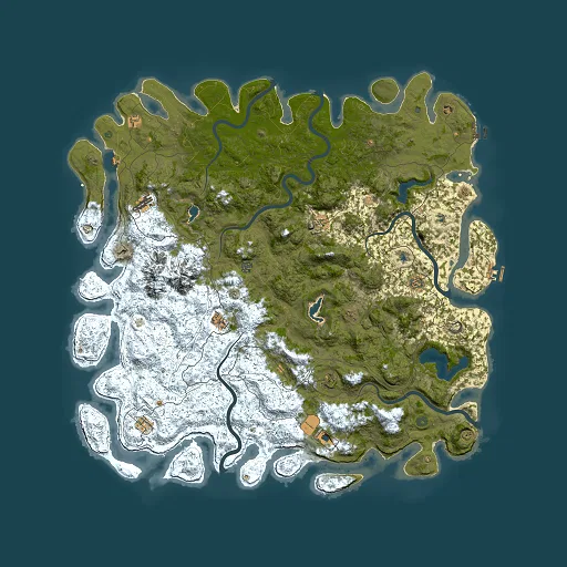 Rust map seed 235372813, 6000x6000m top-down preview