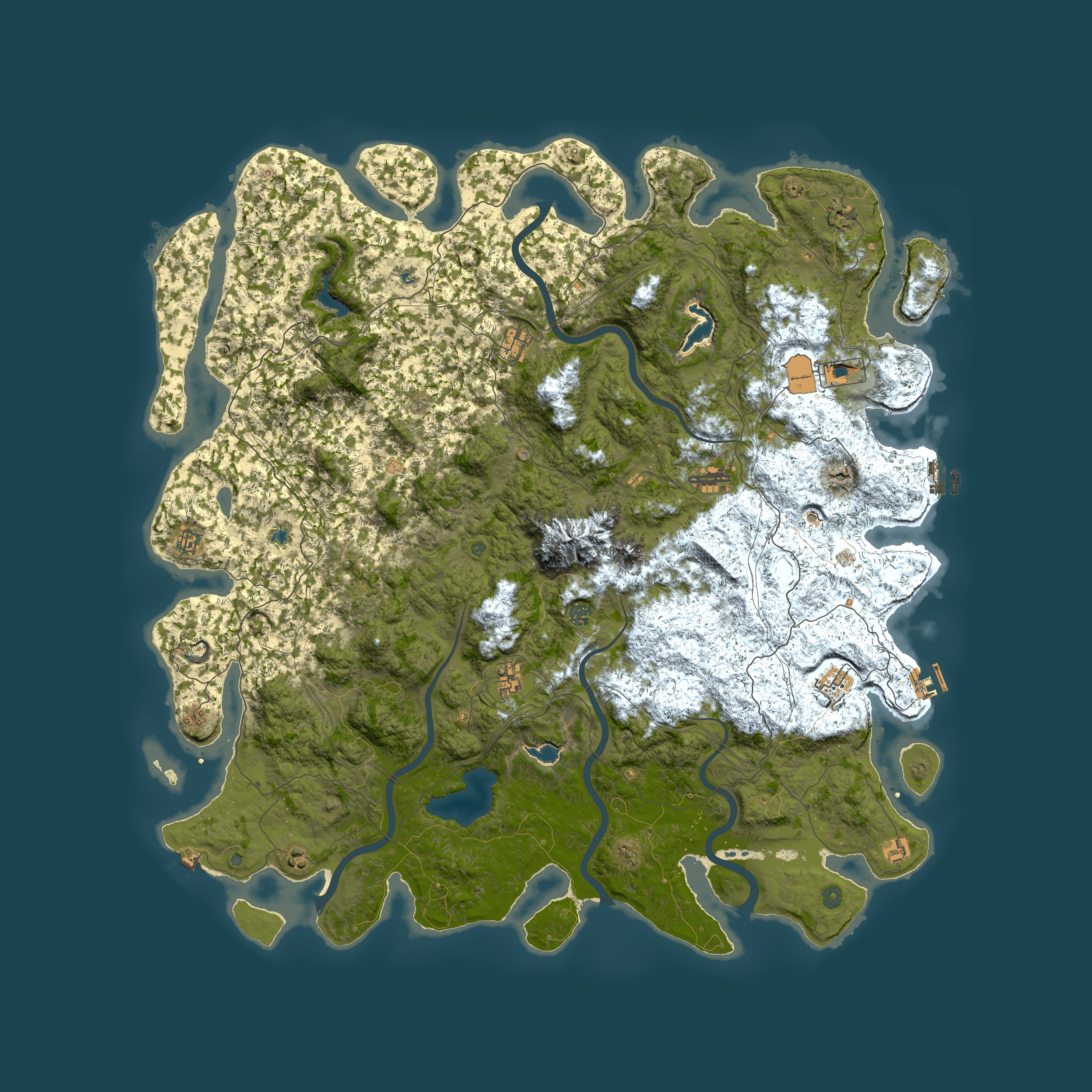 Full top-down render of Rust map seed 1350555425, 6000x6000m