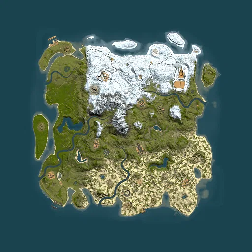 Rust map seed 1230802405, 5000x5000m top-down preview