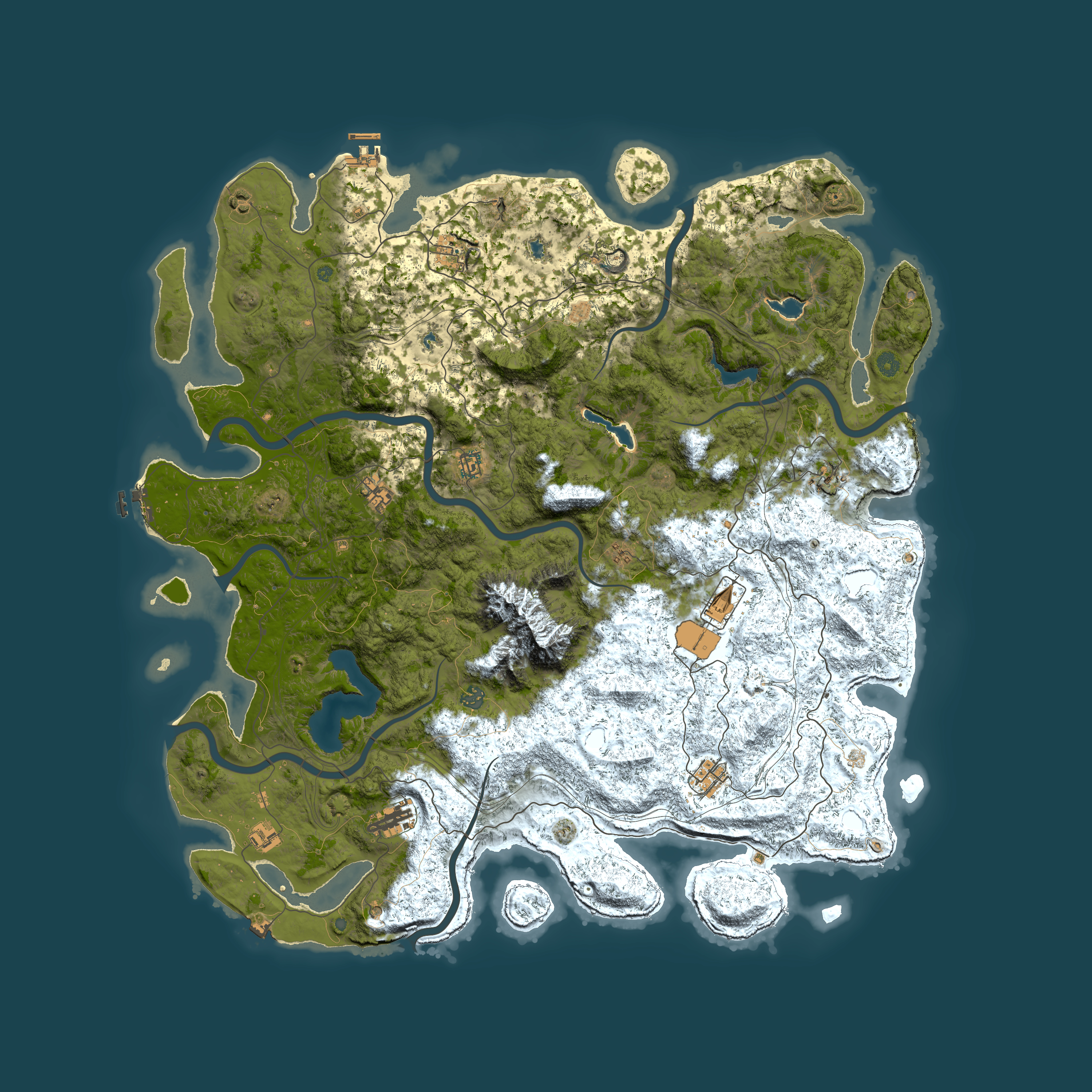Full top-down render of Rust map seed 691261640, 5500x5500m
