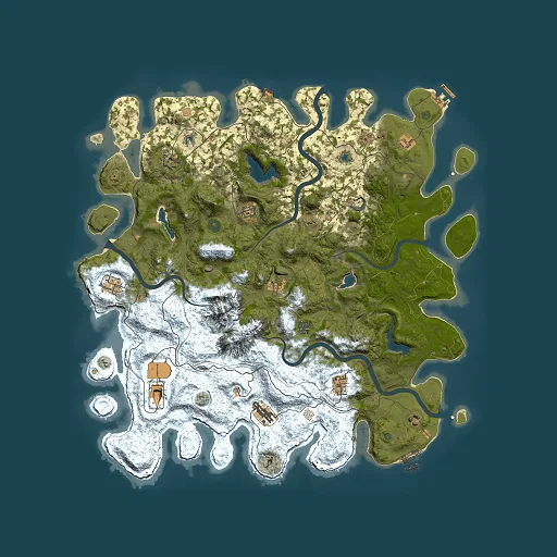 Rust map seed 210677815, 5000x5000m top-down preview