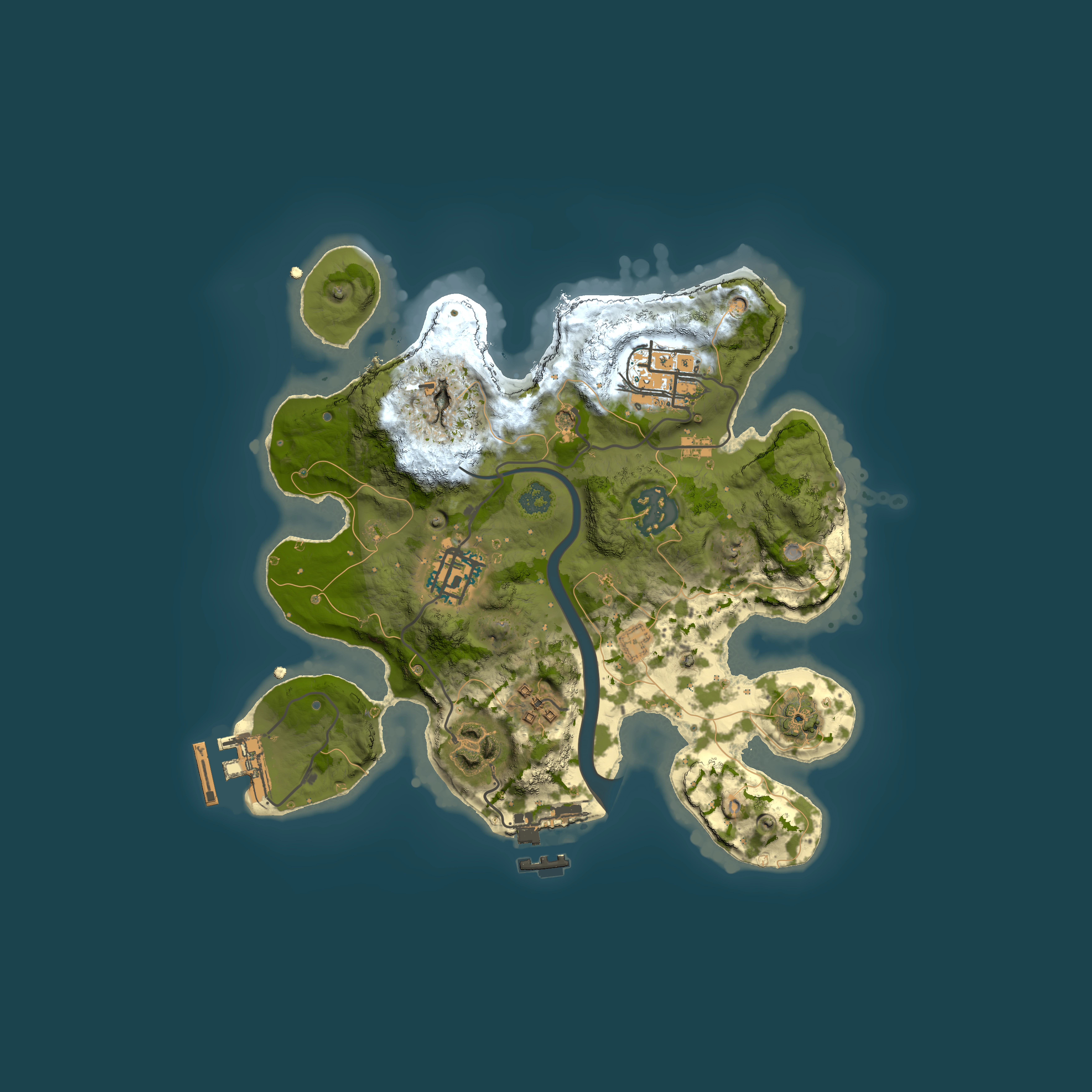 Full top-down render of Rust map seed 1709580554, 2500x2500m