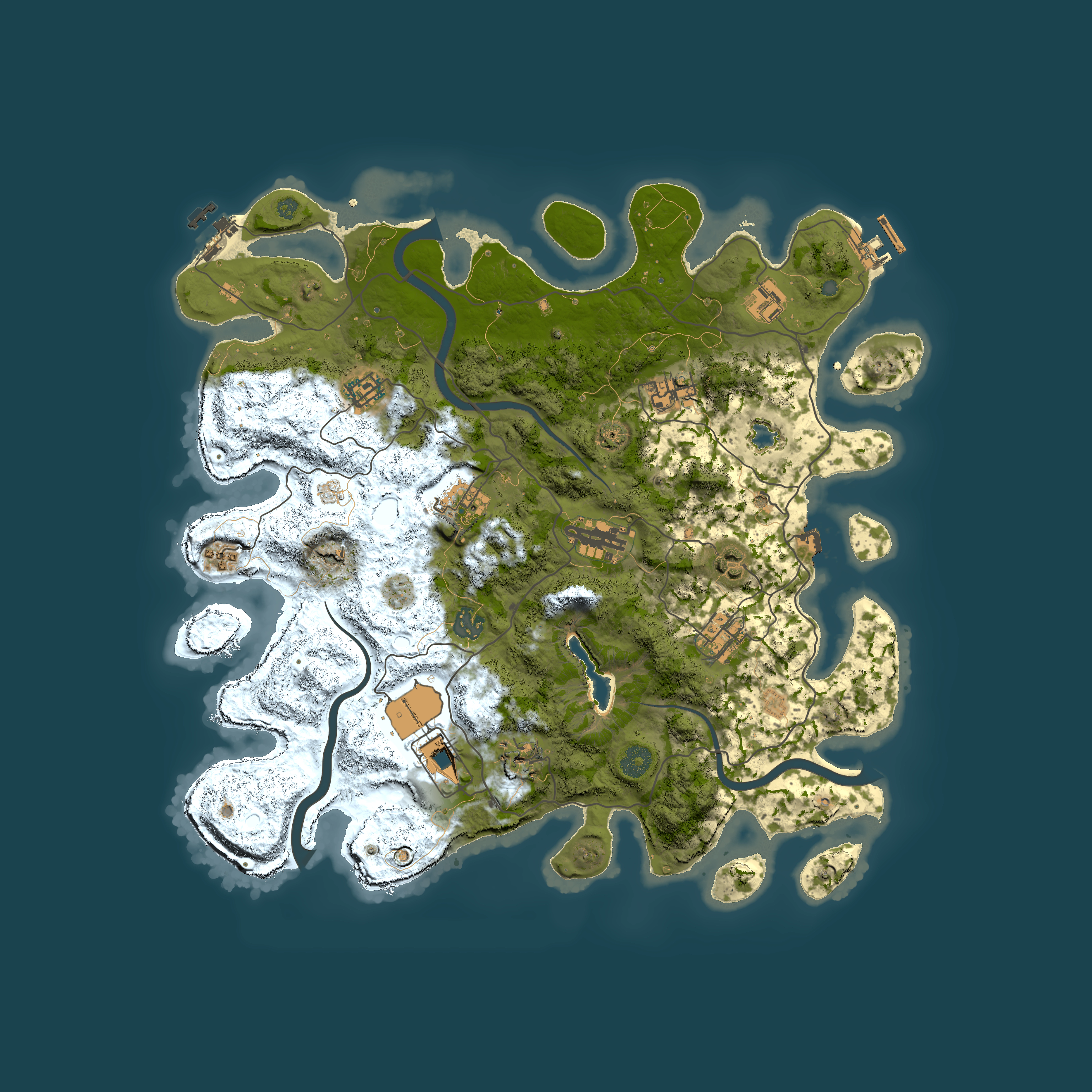 Full top-down render of Rust map seed 1087386728, 4000x4000m