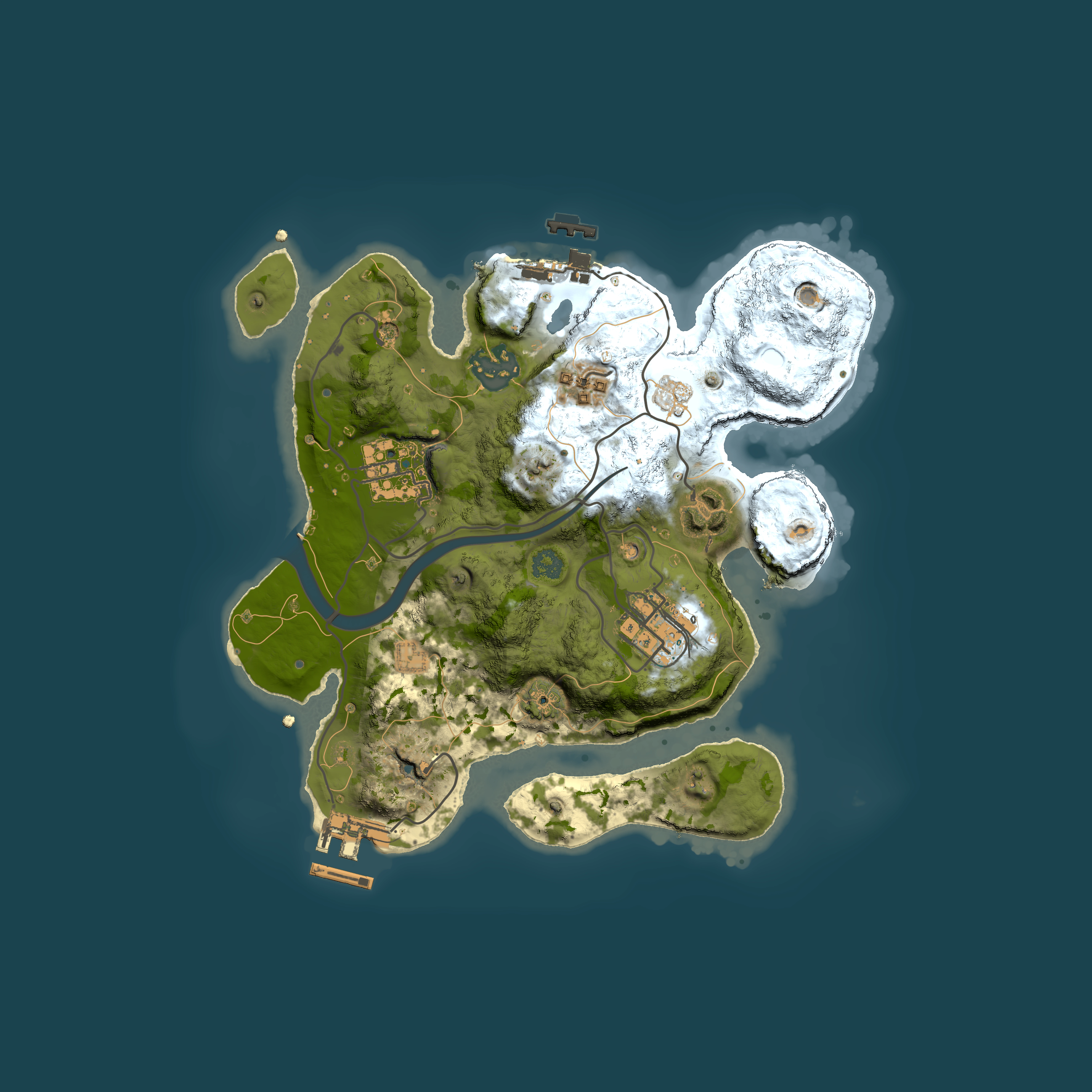 Full top-down render of Rust map seed 893859650, 2500x2500m