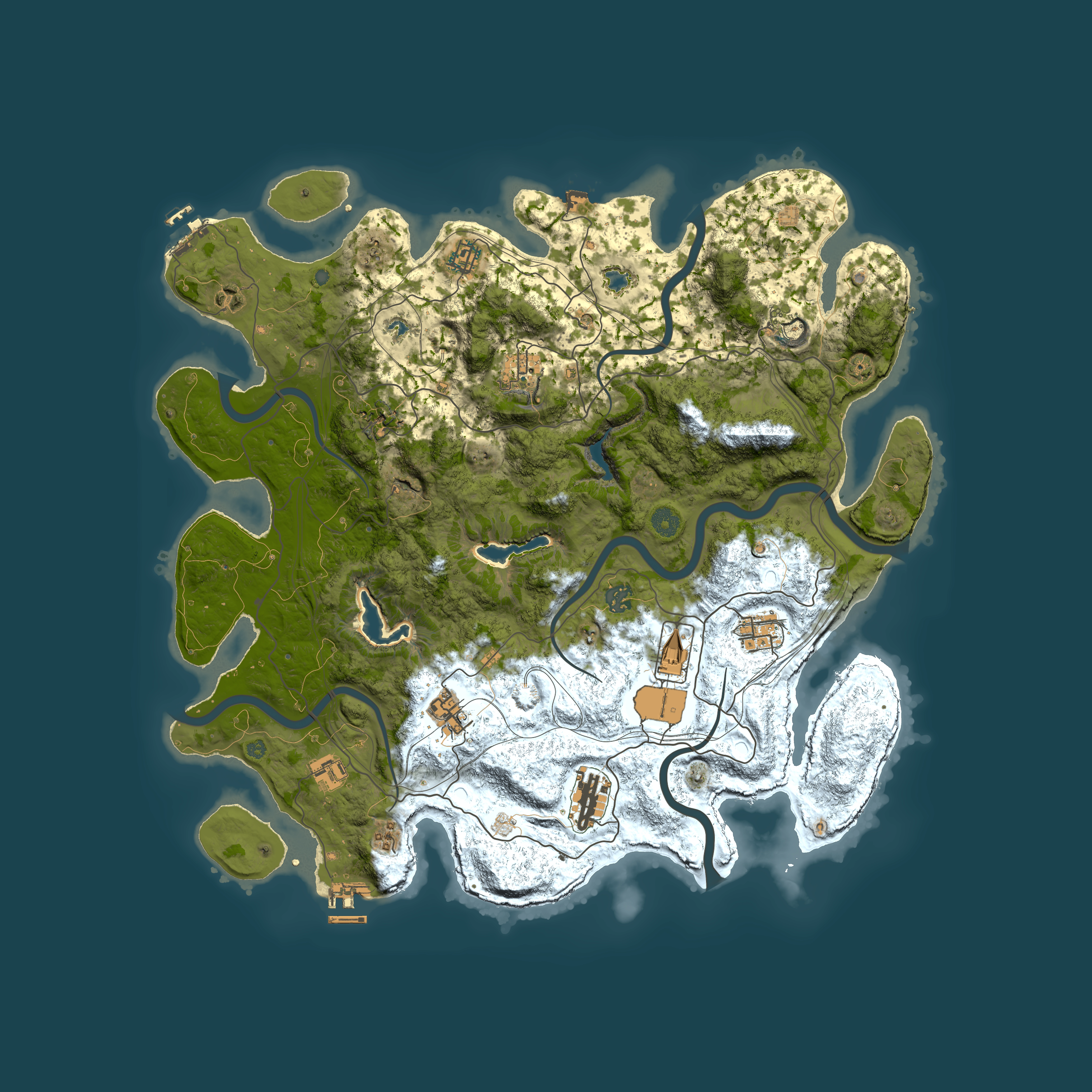 Full top-down render of Rust map seed 1113889072, 4500x4500m