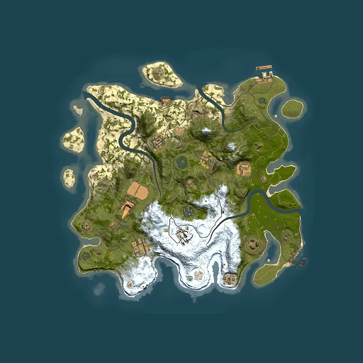 Rust map seed 525232840, 3500x3500m top-down preview