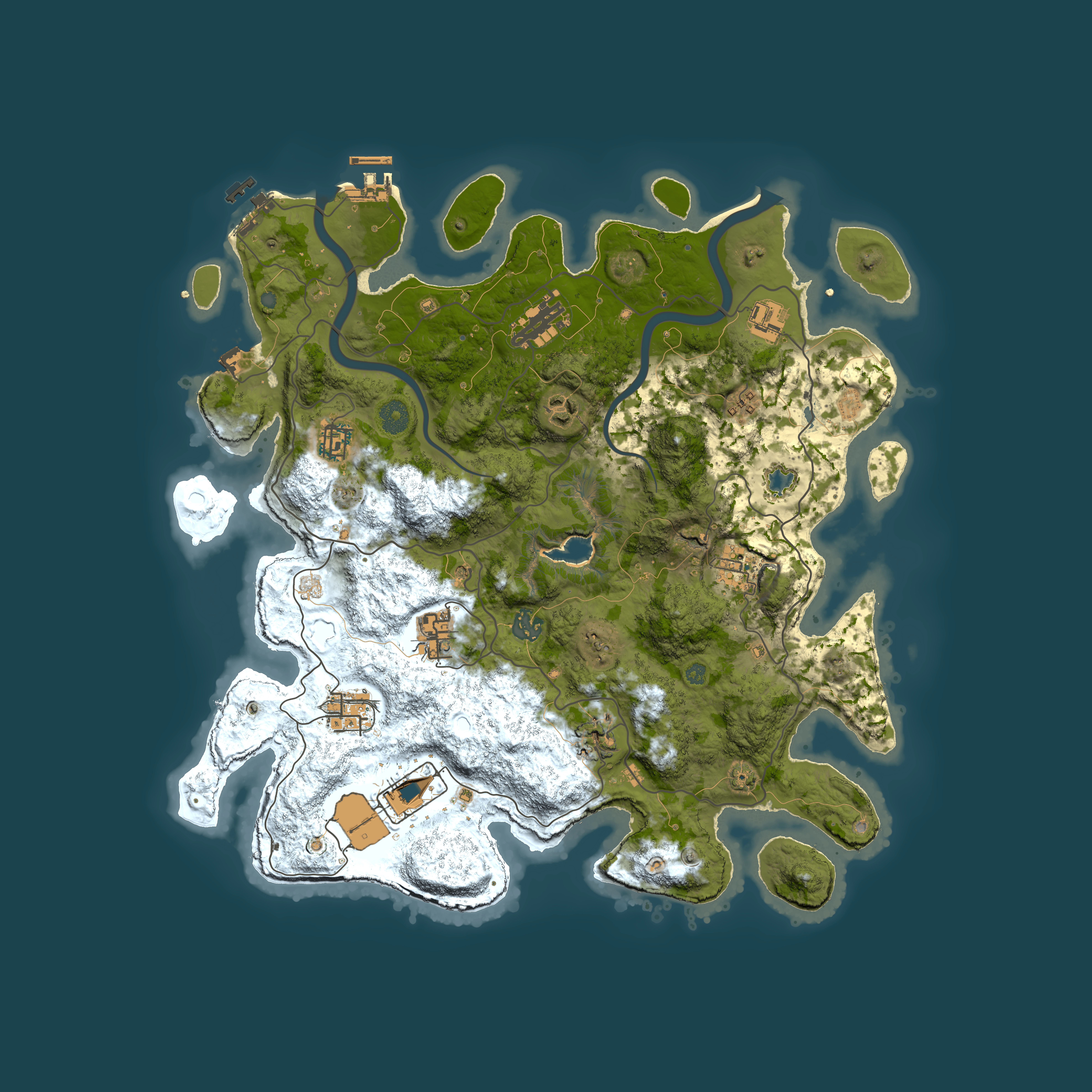 Full top-down render of Rust map seed 1506394011, 4000x4000m