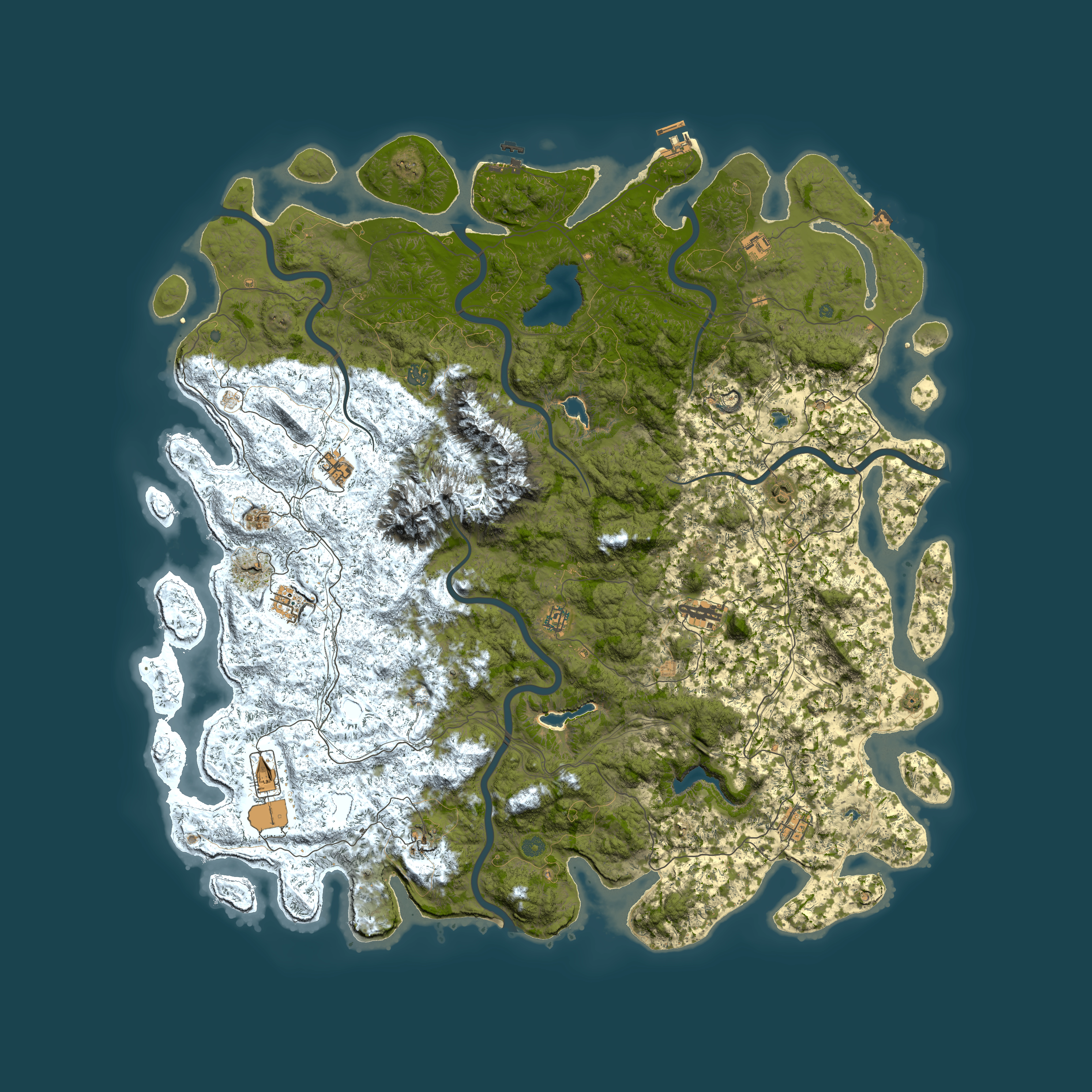 Full top-down render of Rust map seed 1118469556, 6000x6000m
