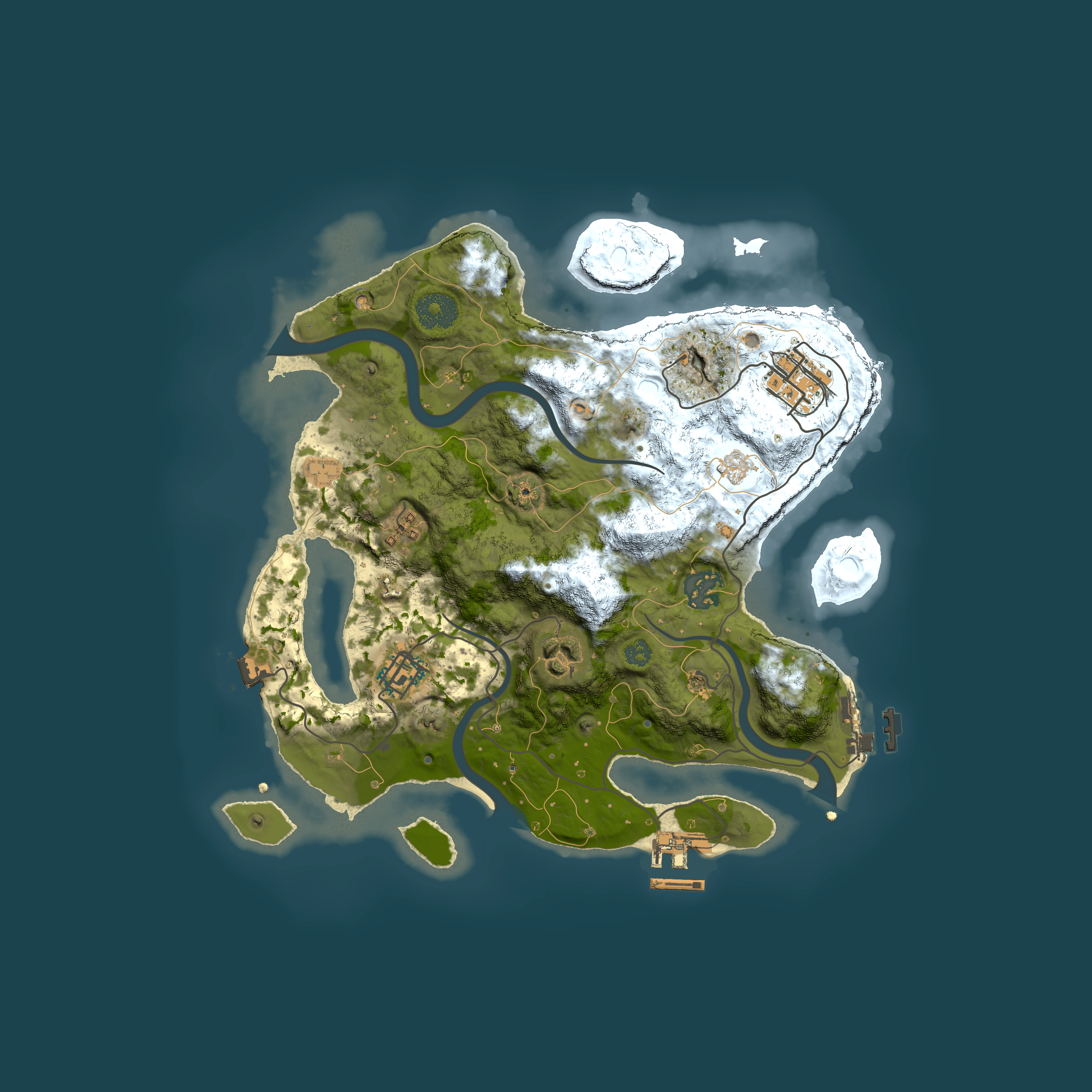 Full top-down render of Rust map seed 737205312, 3000x3000m