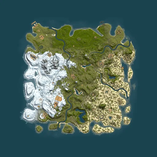 Rust map seed 1304735594, 5000x5000m top-down preview
