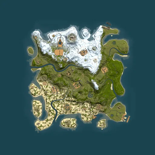 Rust map seed 35489974, 3500x3500m top-down preview