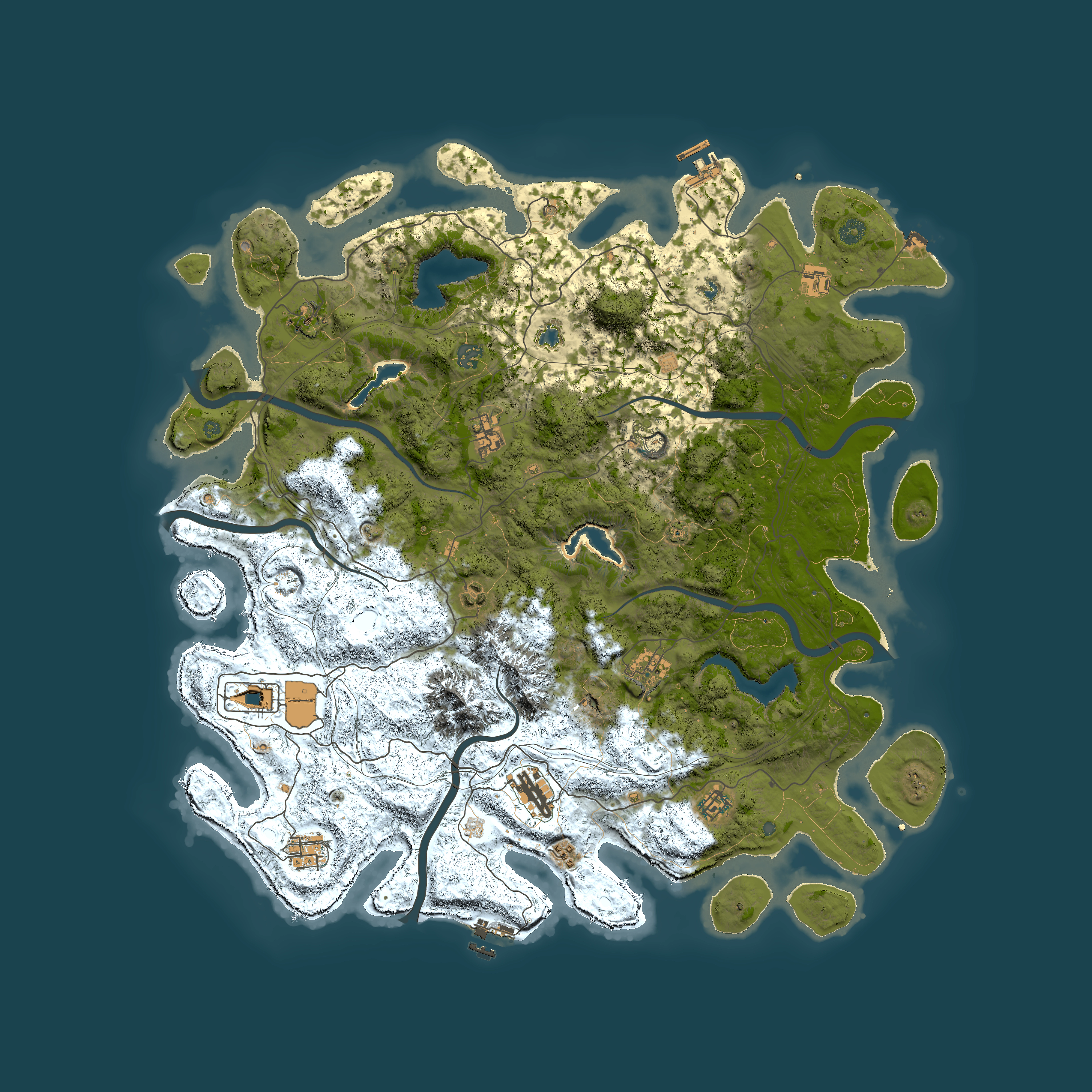 Full top-down render of Rust map seed 1294118154, 5000x5000m