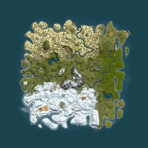 Rust map seed 542736745, 5500x5500m top-down preview