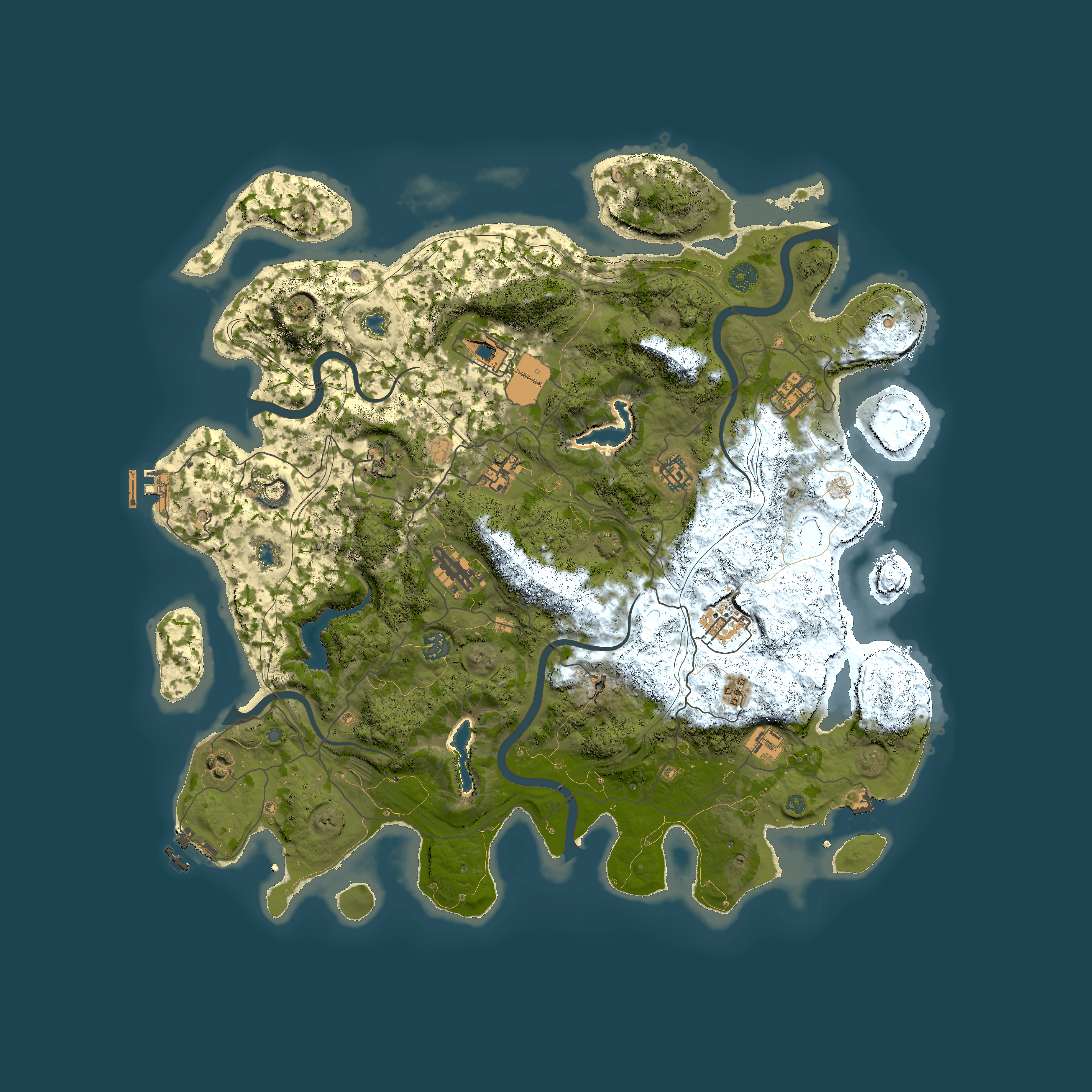 Full top-down render of Rust map seed 713980879, 4500x4500m