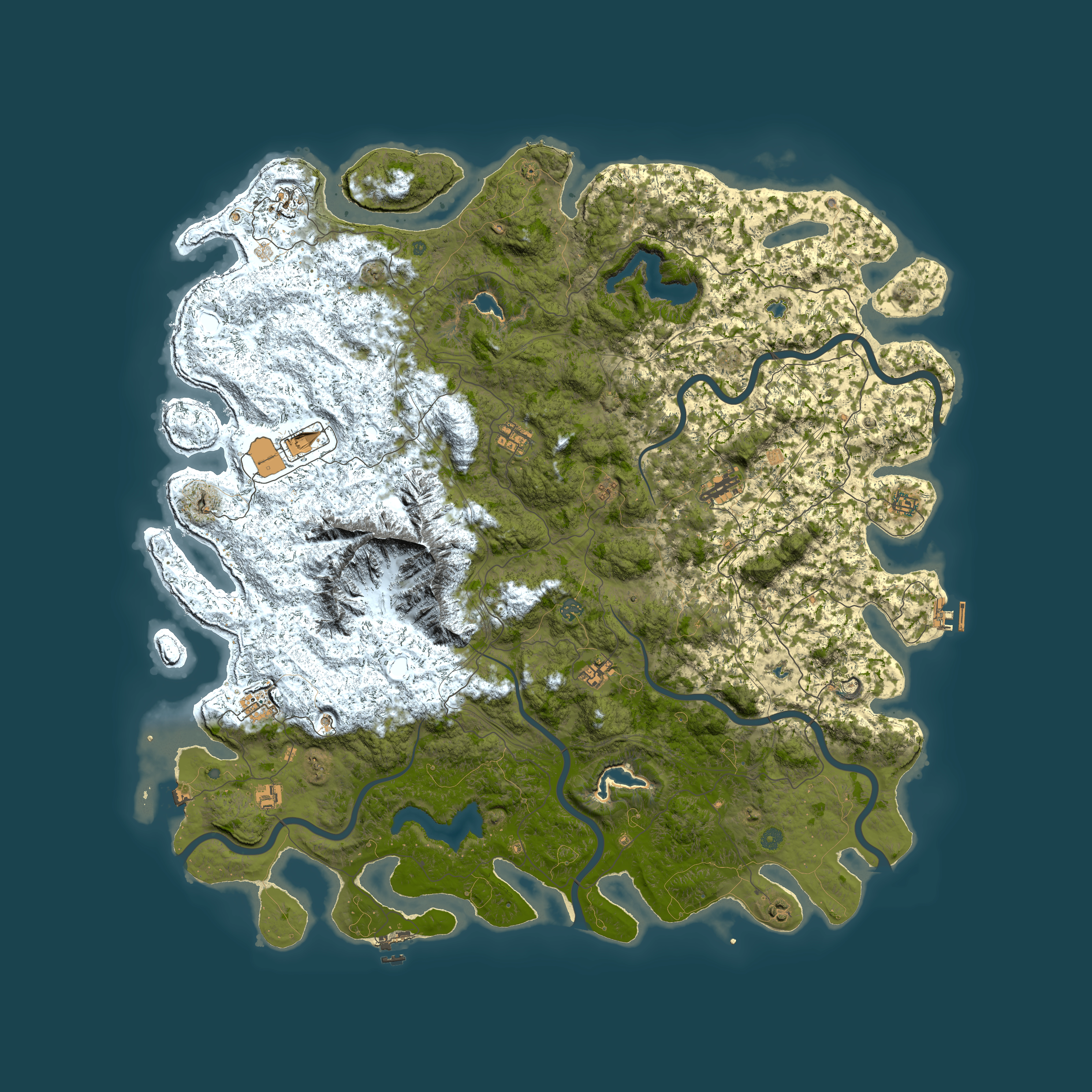Full top-down render of Rust map seed 1441511023, 6000x6000m