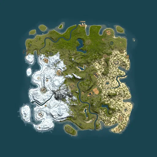 Rust map seed 1851631423, 5000x5000m top-down preview