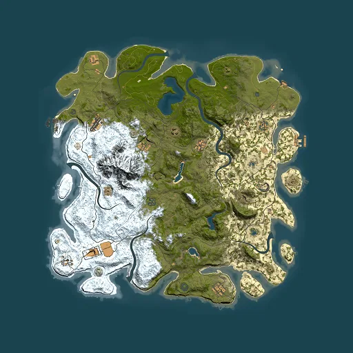 Rust map seed 1452281930, 5000x5000m top-down preview