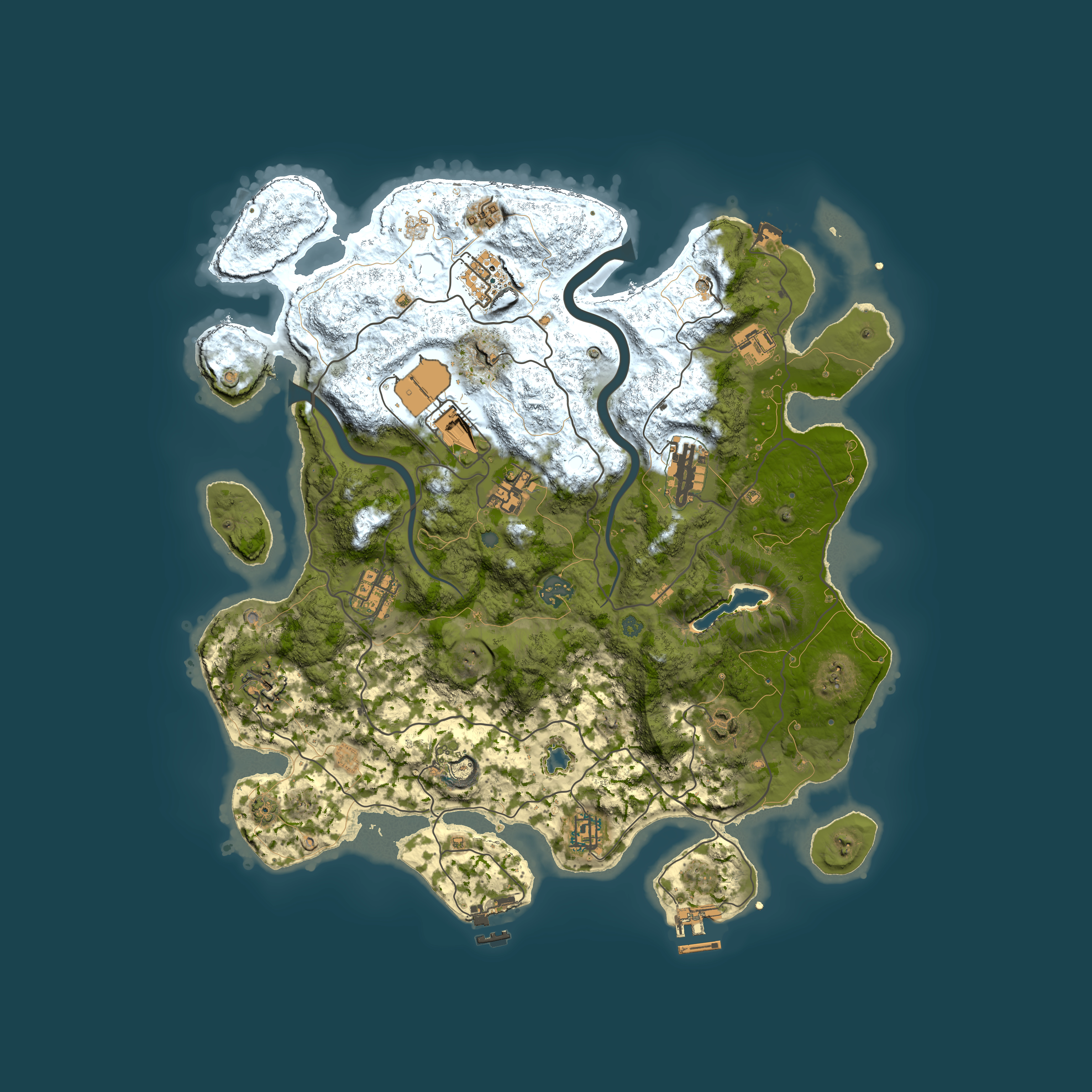 Full top-down render of Rust map seed 116259932, 4000x4000m