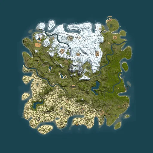 Rust map seed 350379458, 5500x5500m top-down preview