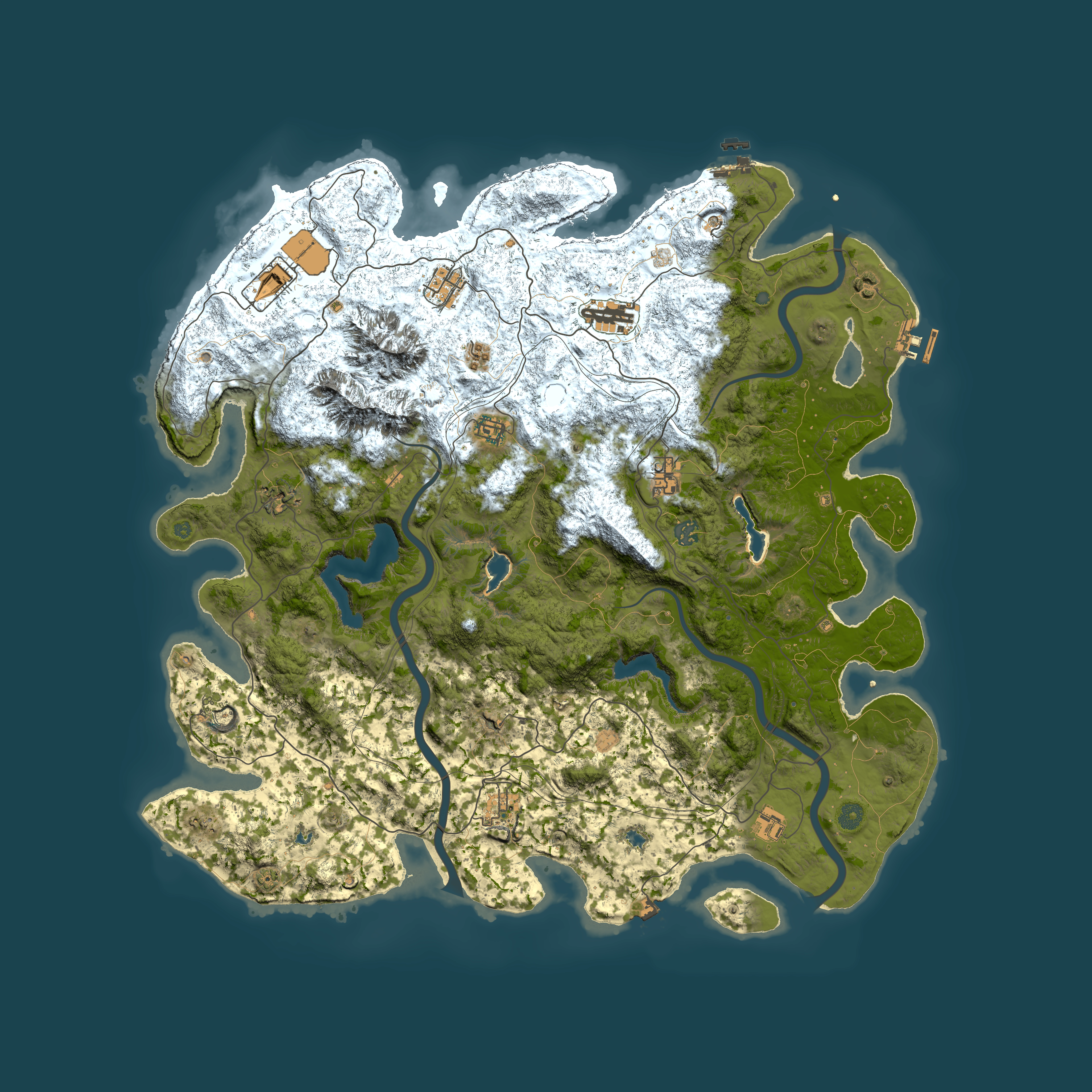 Full top-down render of Rust map seed 377002021, 5000x5000m