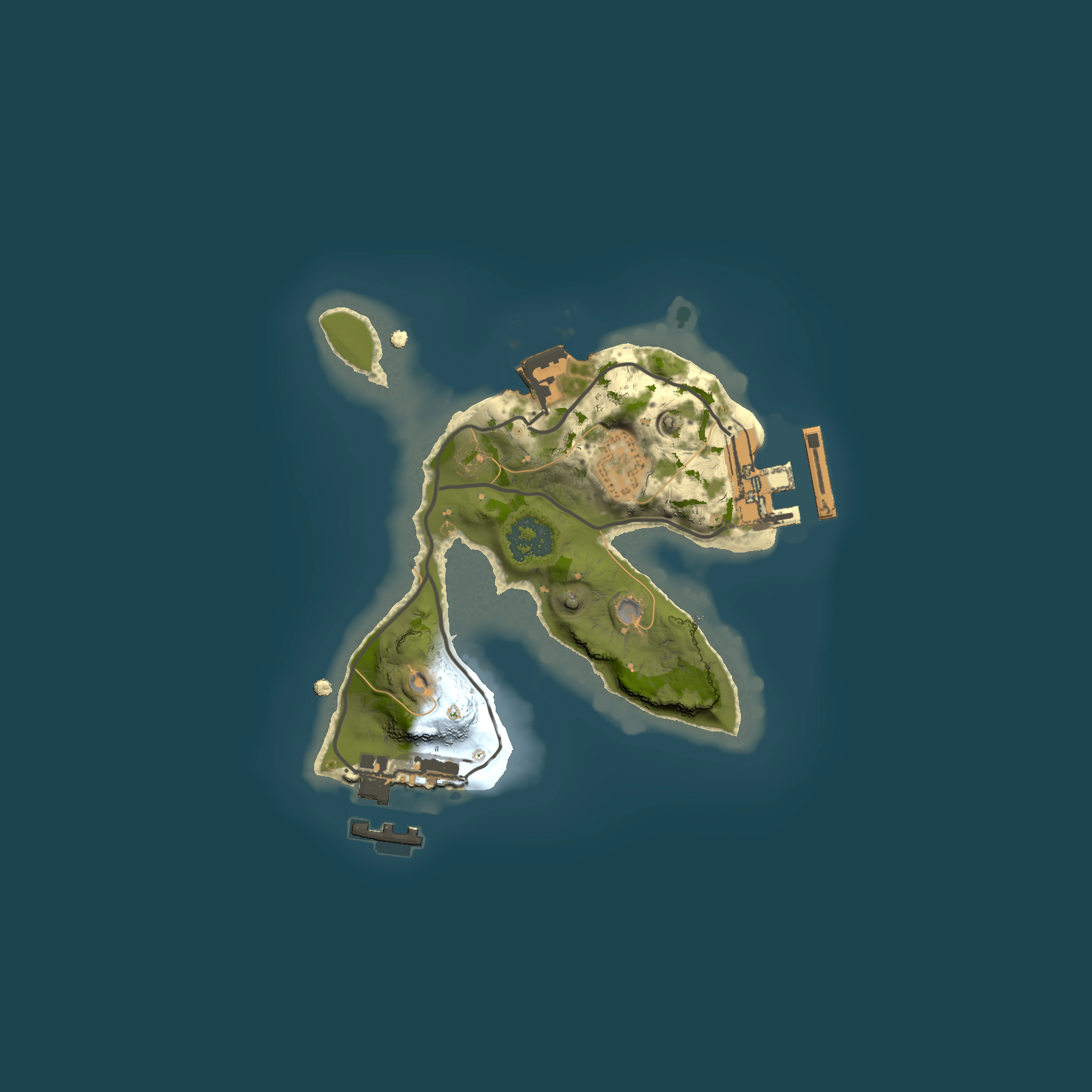 Full top-down render of Rust map seed 1488619763, 1500x1500m