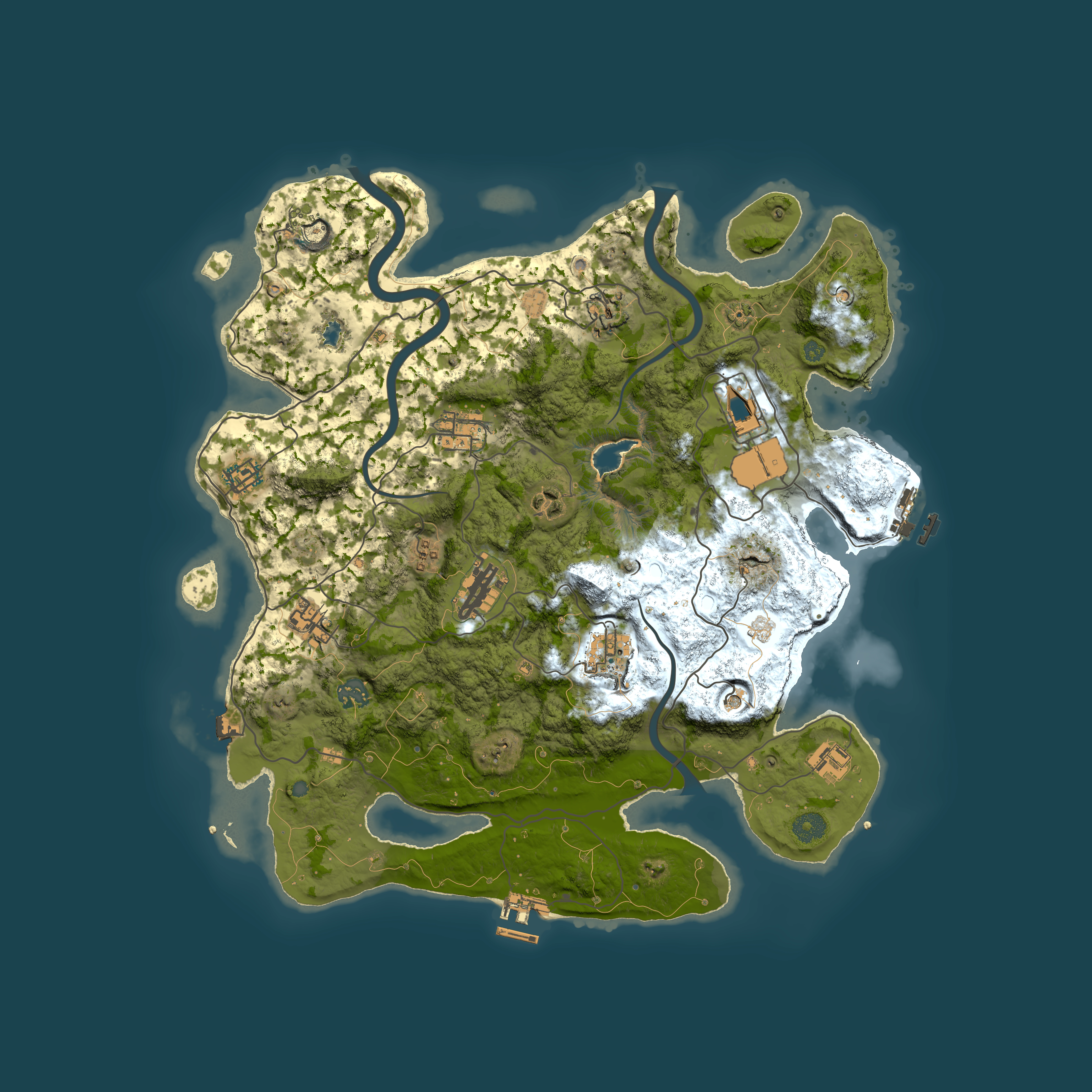 Full top-down render of Rust map seed 649639266, 4000x4000m