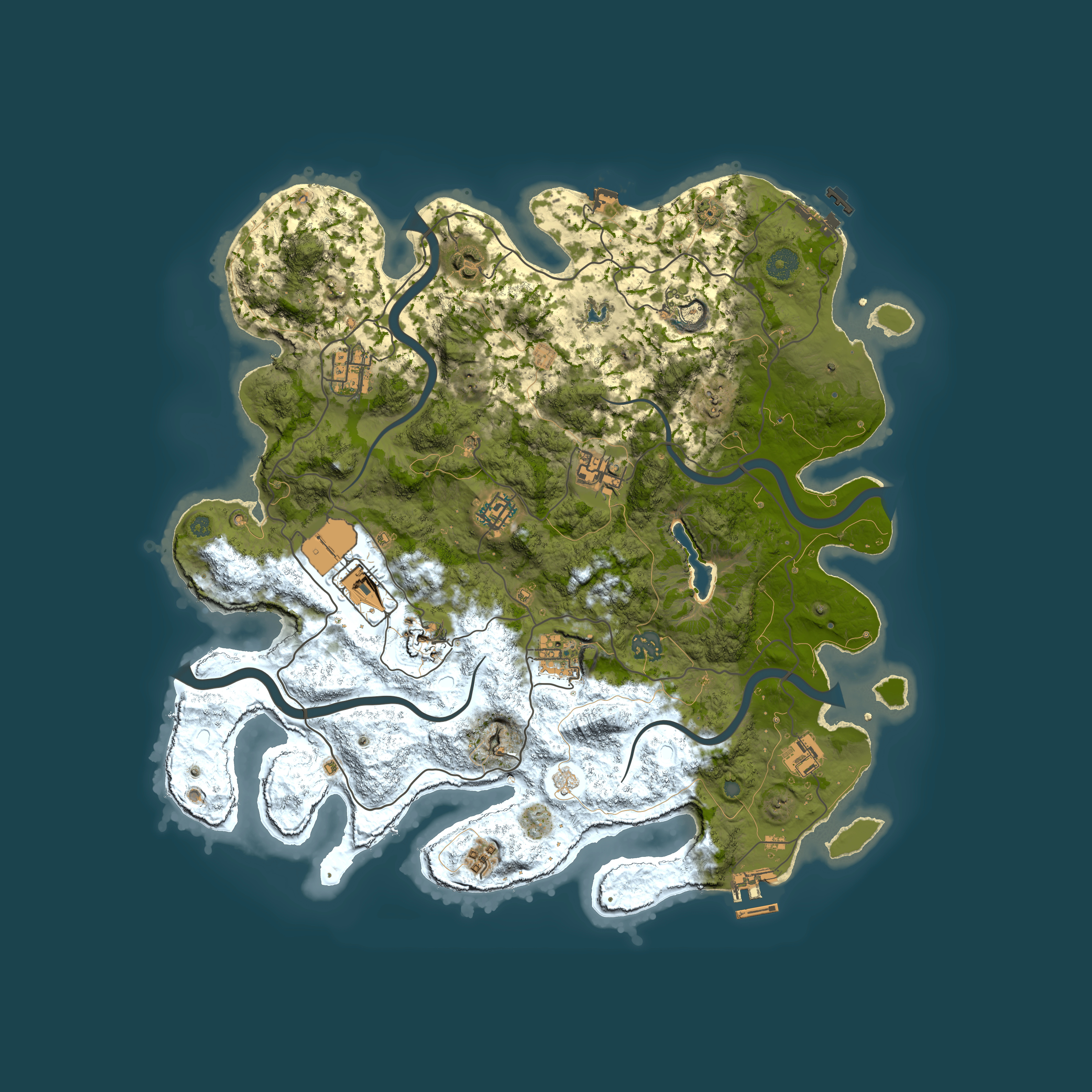 Full top-down render of Rust map seed 1698851048, 4000x4000m