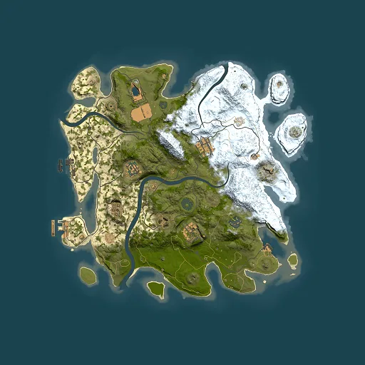 Rust map seed 1070705595, 3500x3500m top-down preview