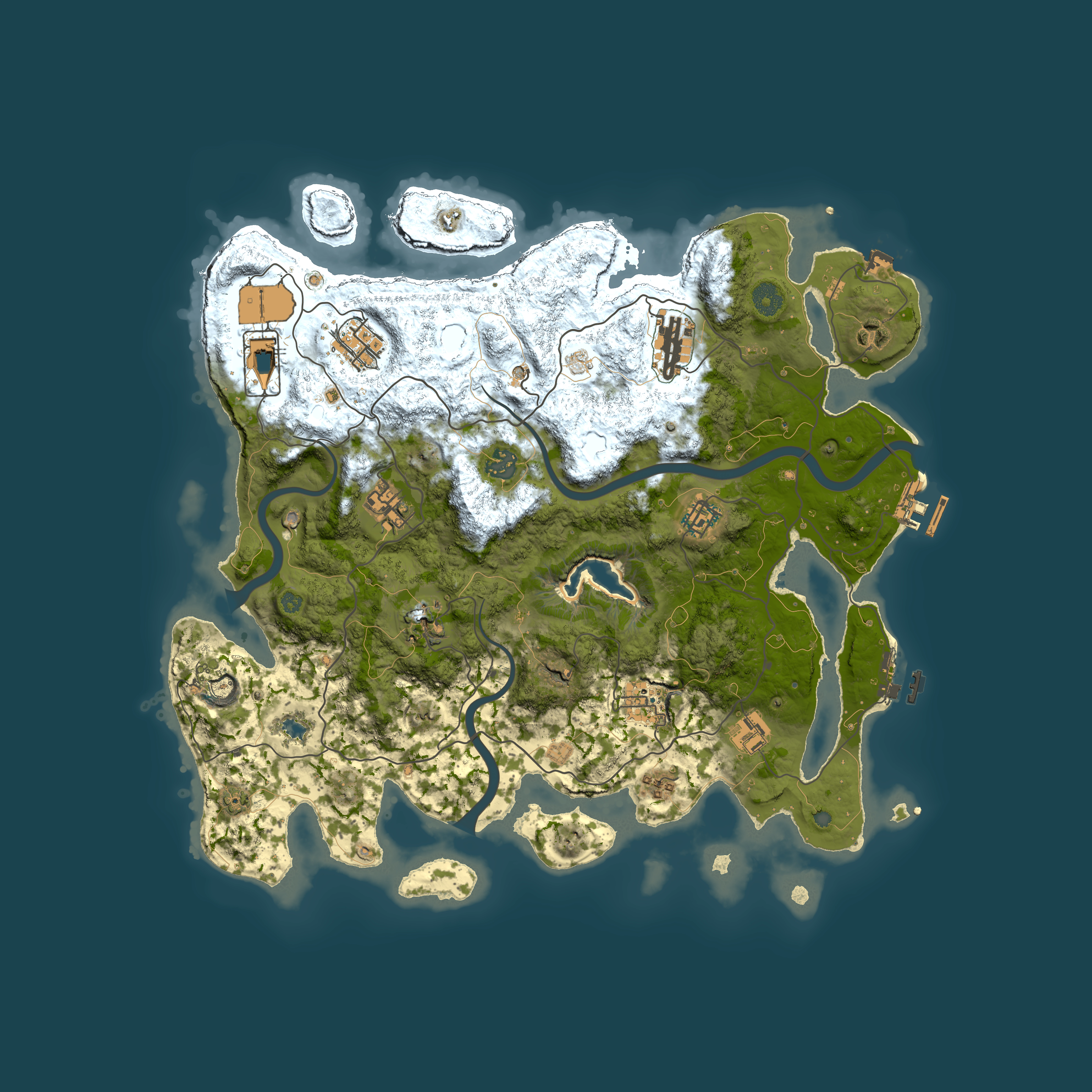 Full top-down render of Rust map seed 540284026, 4000x4000m