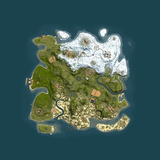 Rust map seed 412043697, 3500x3500m top-down preview