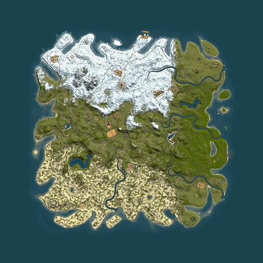 Rust map seed 349190814, 6000x6000m top-down preview