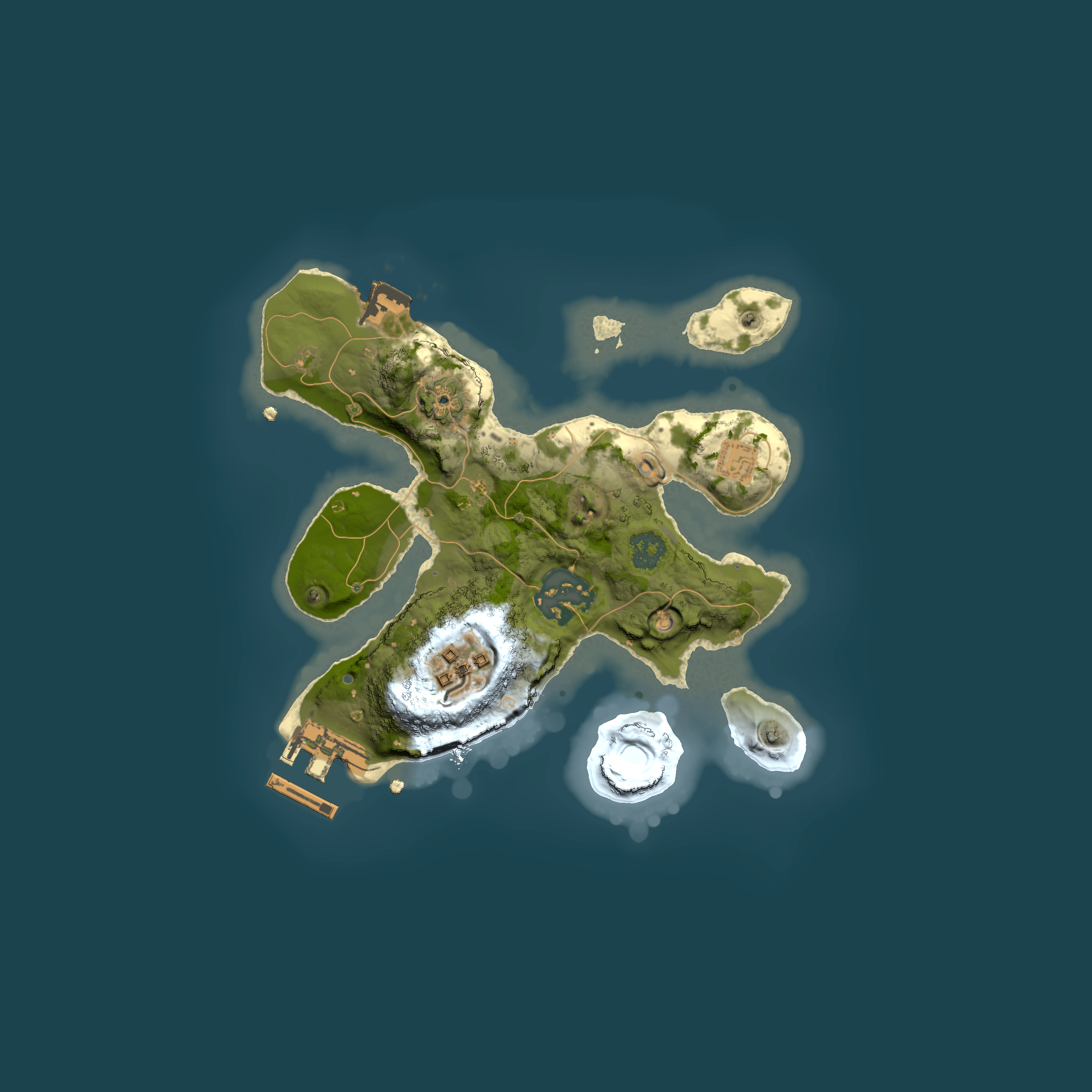 Full top-down render of Rust map seed 1303527168, 2000x2000m