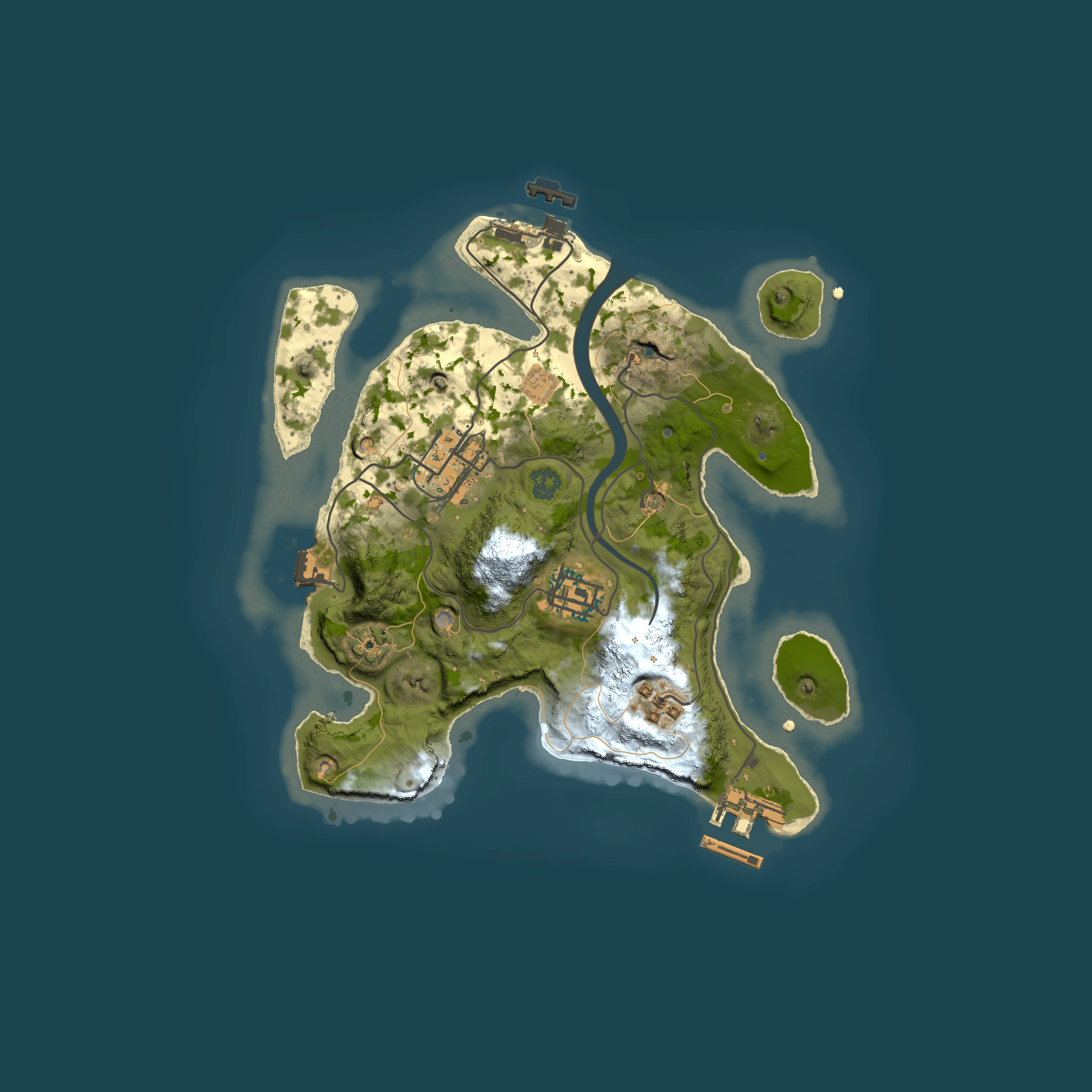 Full top-down render of Rust map seed 860374211, 2500x2500m
