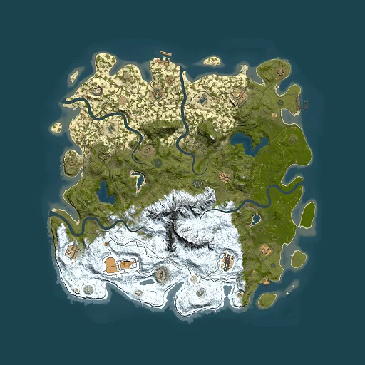 Rust map seed 142286525, 5000x5000m top-down preview