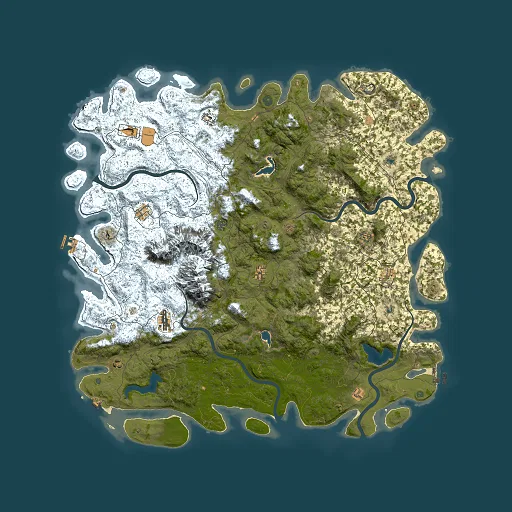 Rust map seed 1879030991, 6000x6000m top-down preview