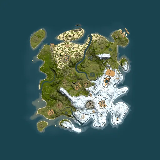 Rust map seed 1198218560, 3500x3500m top-down preview