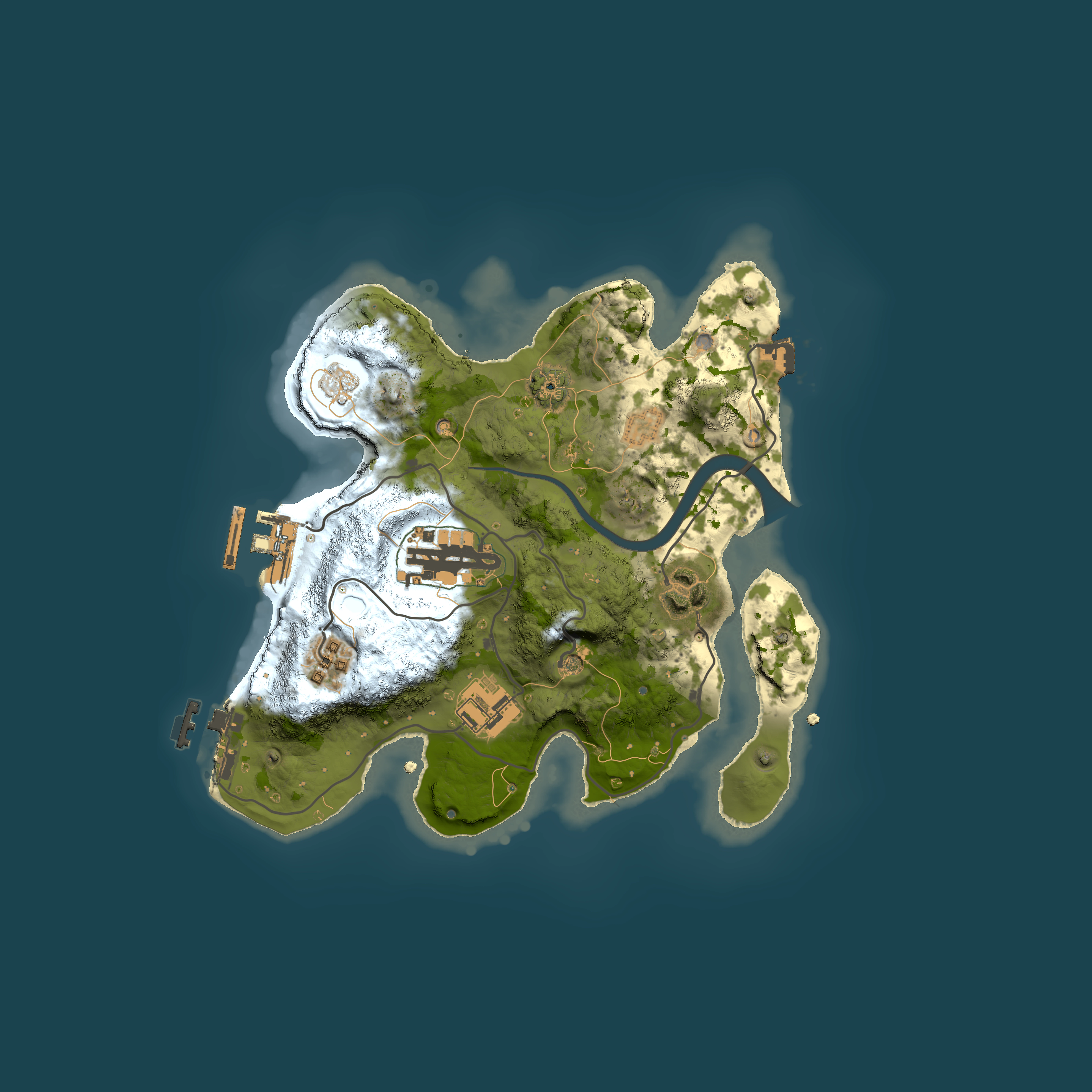 Full top-down render of Rust map seed 151793589, 2500x2500m