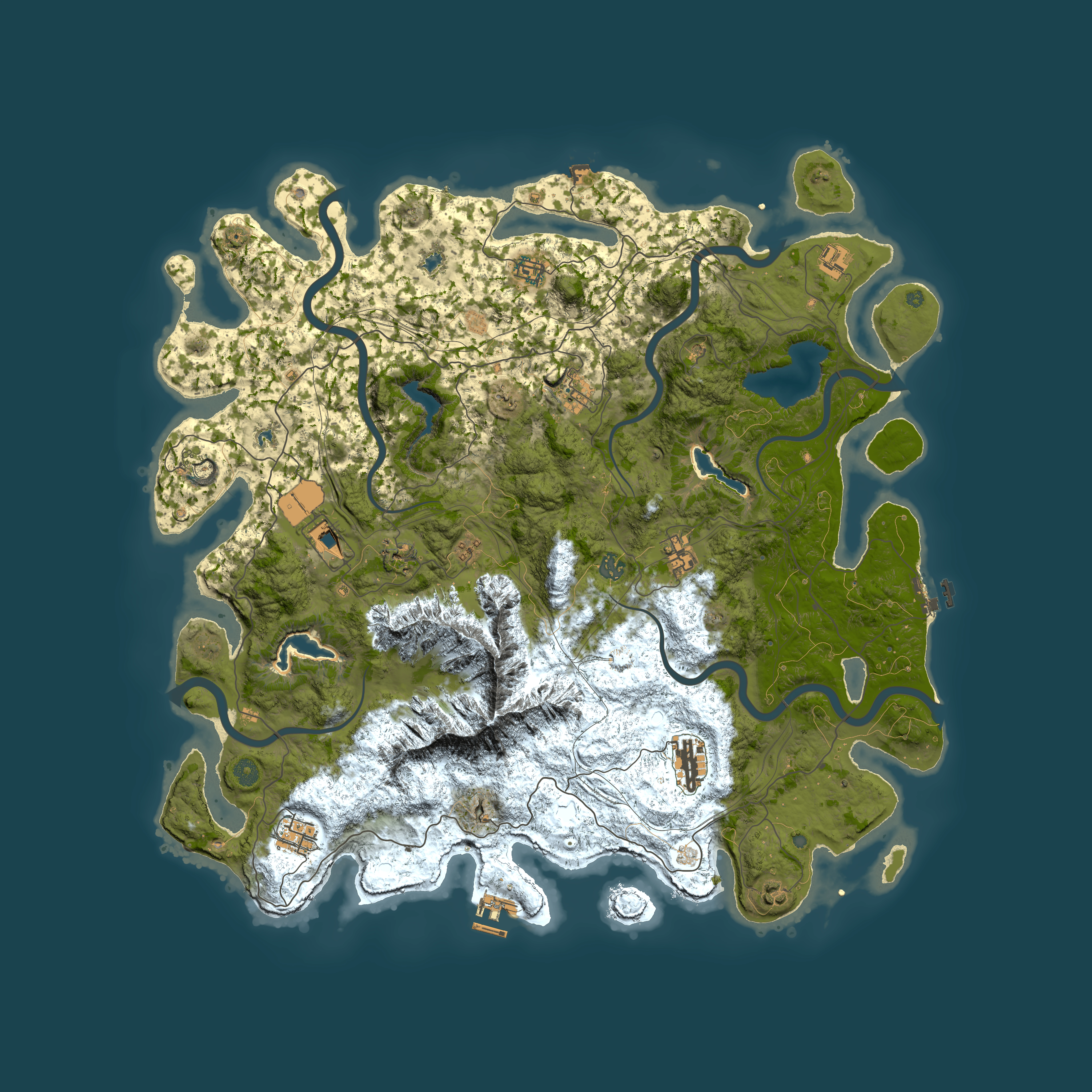 Full top-down render of Rust map seed 108939827, 5000x5000m