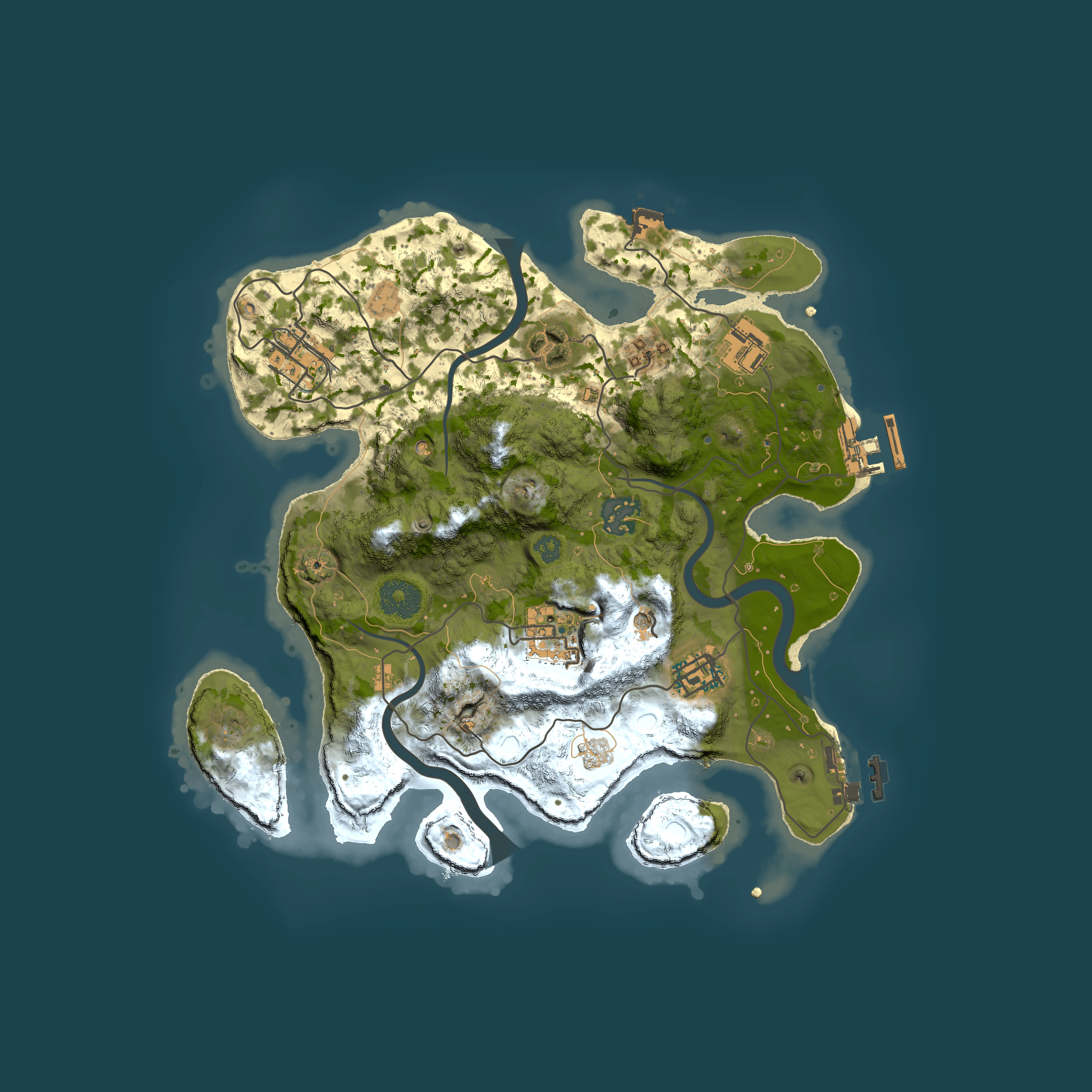 Full top-down render of Rust map seed 1617545547, 3000x3000m